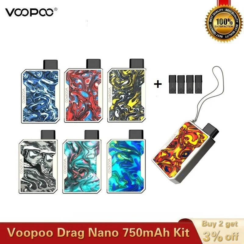 Оригинальный набор VOOPOO DRAG Nano Pod аккумулятор 750 мА/ч картридж P1 1 0 мл электронная