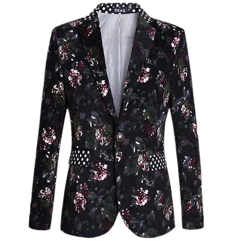 

2021 nova moda masculina casual boutique negócios flor terno/masculino fino ajuste férias vestido floral blazer casaco