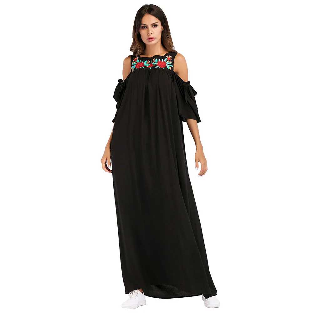 Мусульманское хлопковое марокканское платье-кафетан юбка с блестками и вышивкой