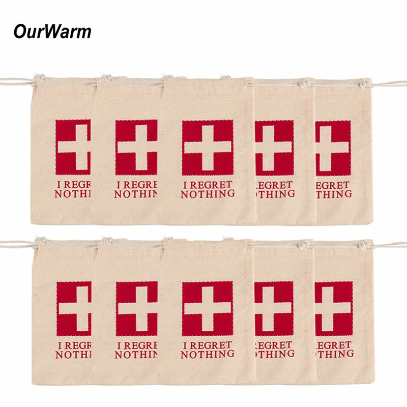 10x14 см 10 шт свадебный набор от похмелья сумки хлопок Свадебный держатель сумка