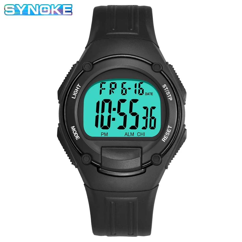 SYNOKE спортивные мужские цифровые часы образец моды большой циферблат