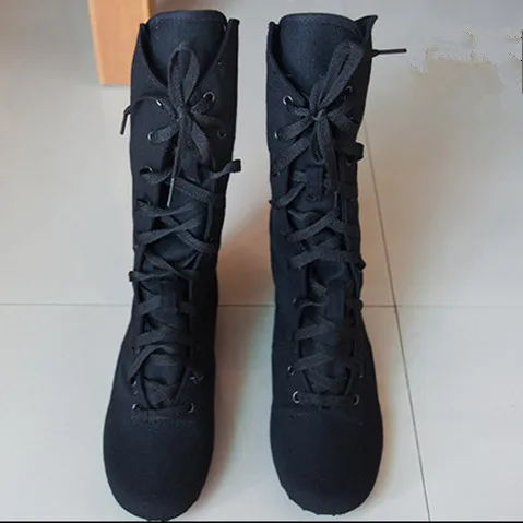 Black Adult size Г. Новые качественные красные, белые, черные парусиновые высокие джазовые танцевальные сапоги высотой 27 см танцевальные сапоги для сцены женская обувь для танцев для девочек - Цвет: Black Adult size