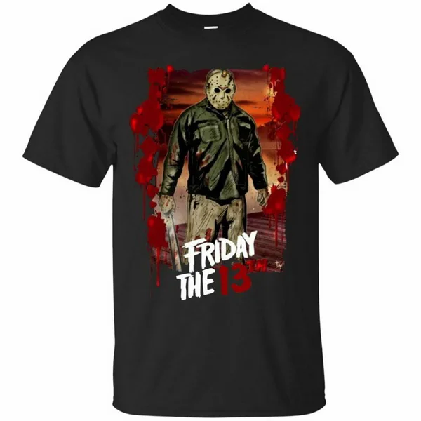 Футболка Friday The 13Th Jason Voorhees на Хэллоуин страшный фильм Мужская футболка