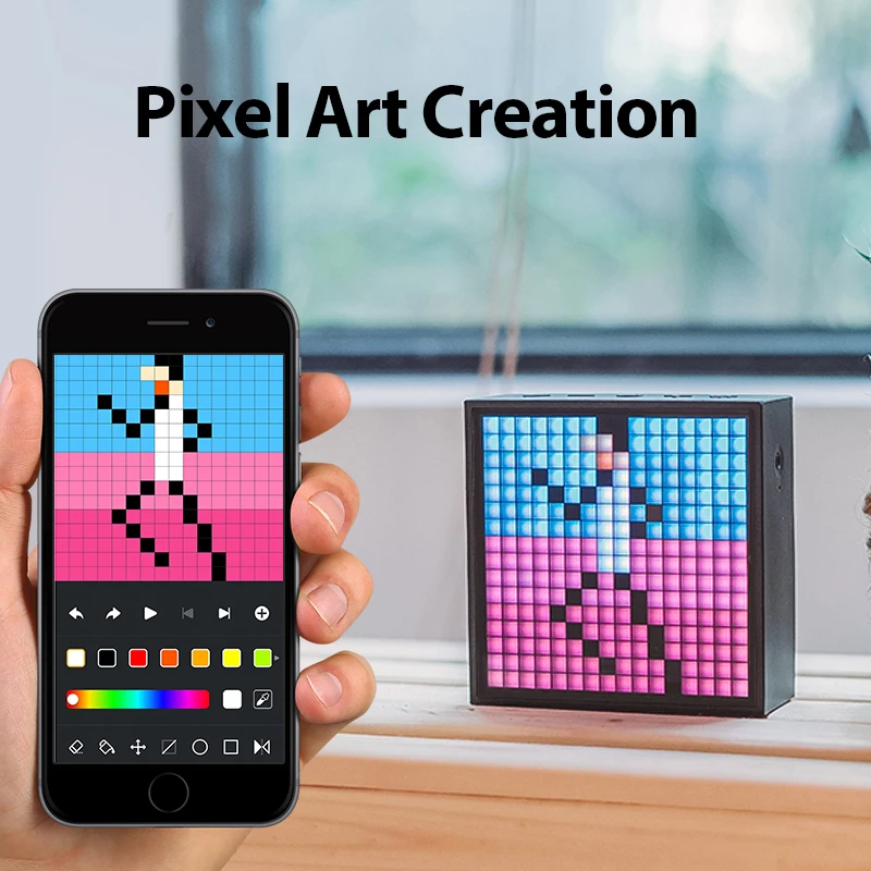 Divoom Timebox Evo Bluetooth Portable Speaker with Clock Alarm Programmable LED Display for Pixel Art Creation Unique Gift | Электроника