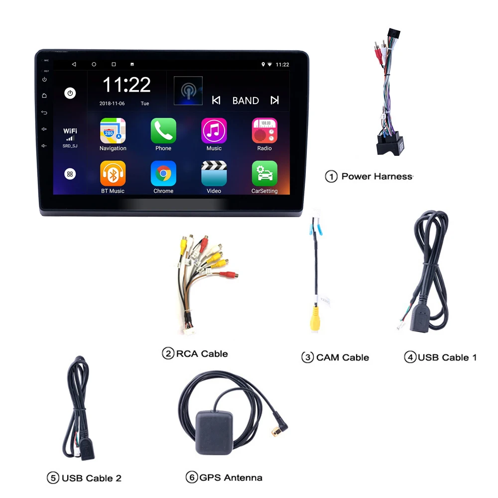 

9 Inch 2 Din Car Multimedia Player Android Wifi GPS Navigation for Ford New Transit 2009-2019 Head Unit with Frame Autoradio