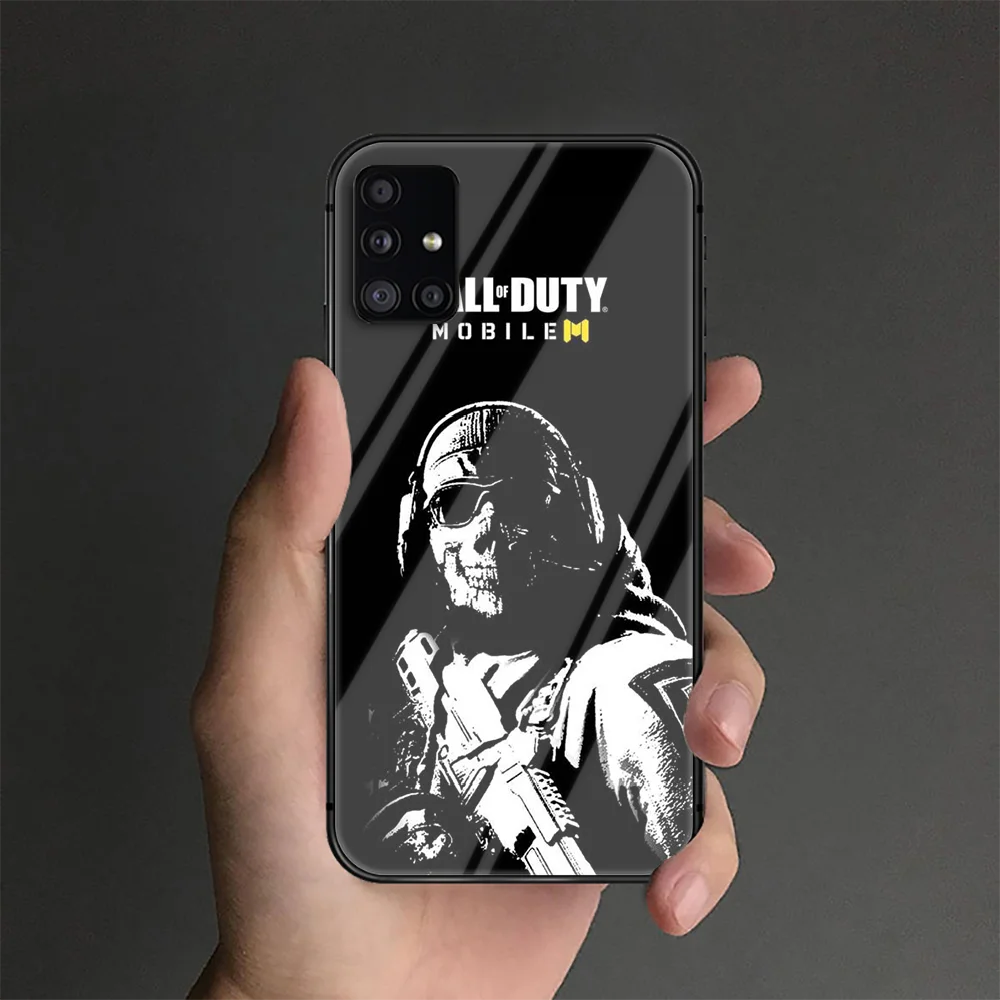 

Call COD Duty Phone Tempered Glass Case Cover For Samsung Galaxy S Note 5 6 9 10 10E 20 21 FE Plus Uitra Black Etui Etui