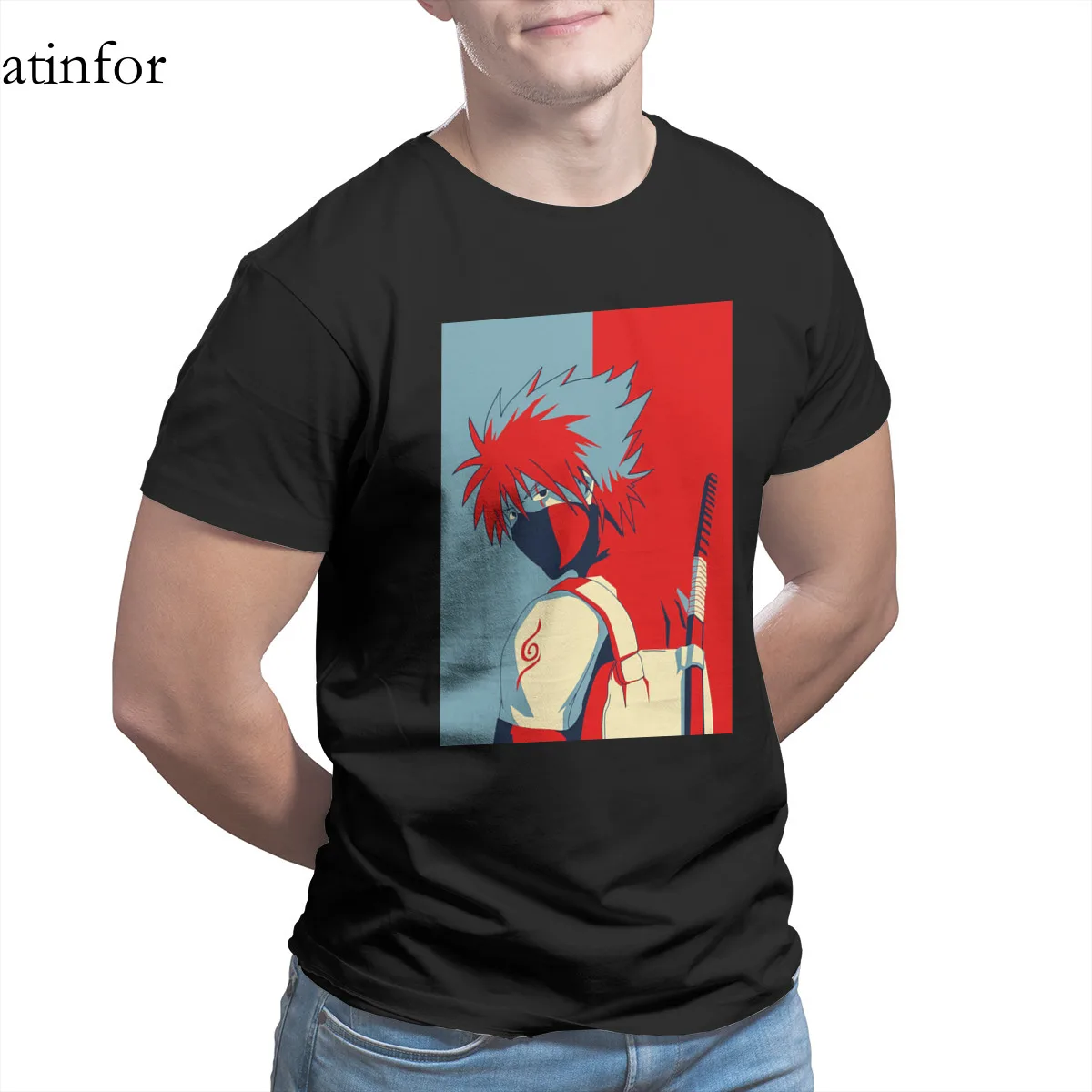 

HatakeKasashi cool T-Shirt Print 100% Cotton Games Vintage Round Collar Tees 15562