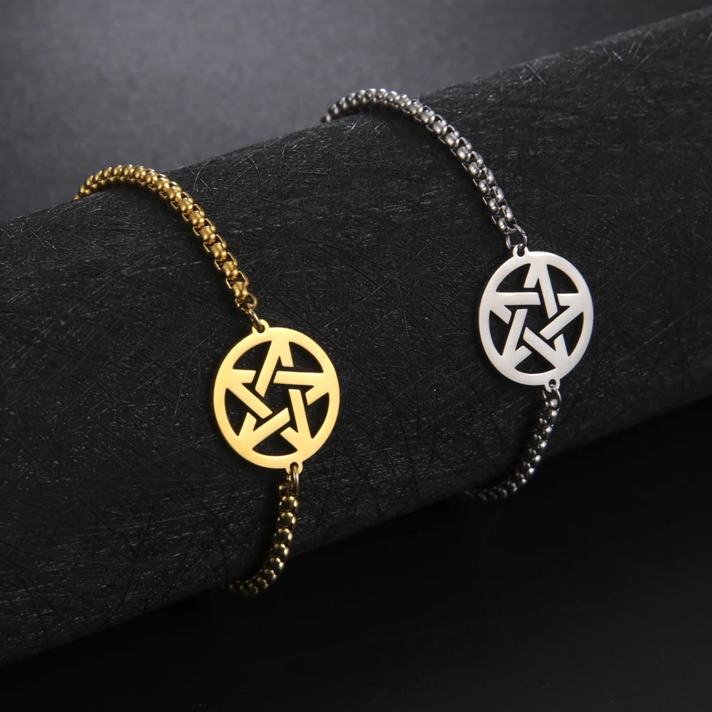 Женские браслеты с узлом Witch Pentagram Triquetra Celtics для женщин браслет-цепочка Figaro из