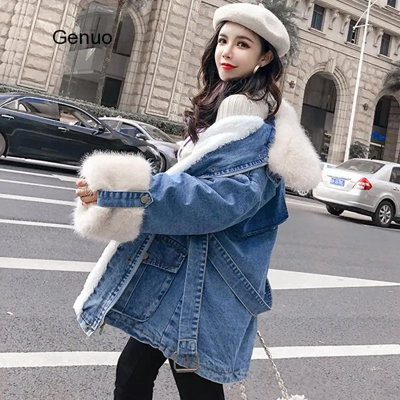 Парка из лисьего меха зимняя джинсовая ветровка куртка длинное пальто с