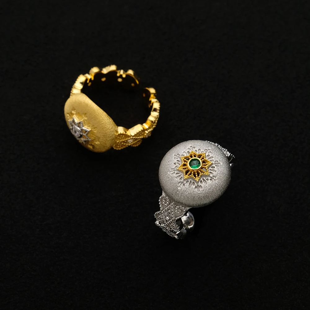 Бутик аморта 18K покрытое золотом Шелковистое циркониевое кольцо для женщин