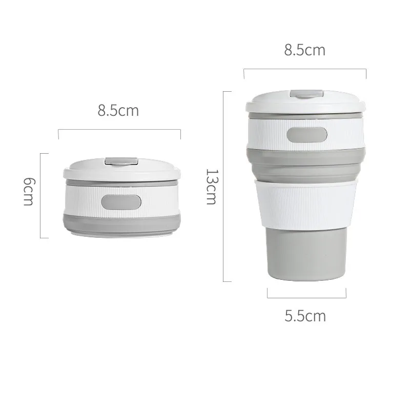 350ML Gray Складная бутылка для воды Складная легкая дорожная Бутылка Экологически чистый пищевой материал портативная Удобная посуда для напитков 500 мл - Цвет: 350ML Gray