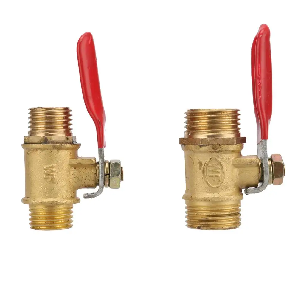 Латунный шаровой кран 1/4 &quot3/8&quot Папа-папа BSP резьба с красной рычажной ручкой