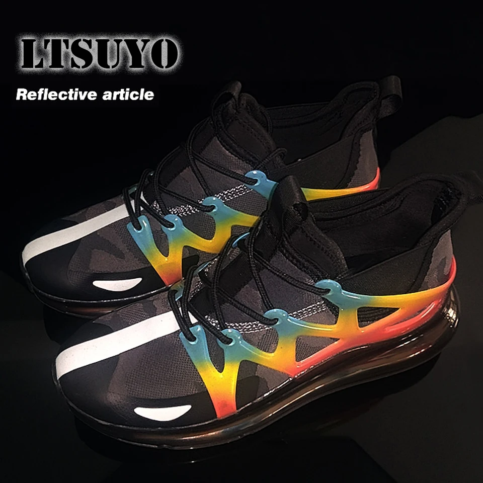 LTSUYO new men's luminous air cushion running shoes fashion young students sports training travel | Спорт и развлечения