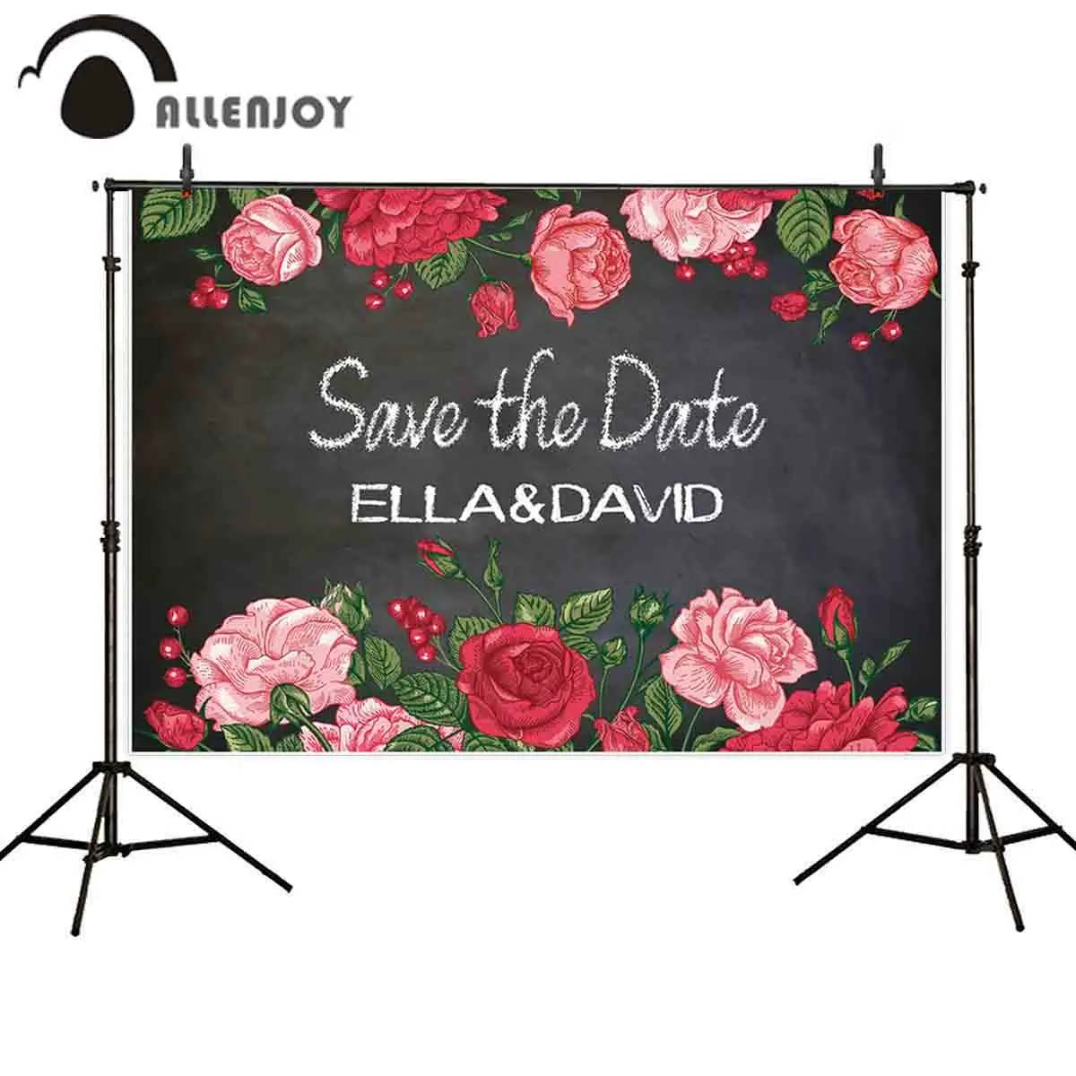 Allenjoy Свадебная церемония фоны Розовые Цветы Листья сохранить дату отмечать