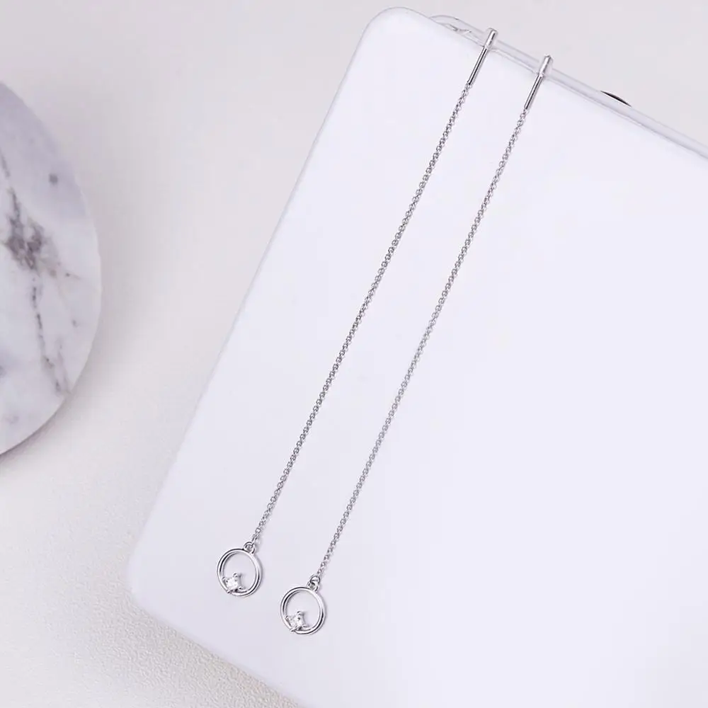 Серьги-подвески женские из серебра 925 пробы с цирконами | Украшения и аксессуары