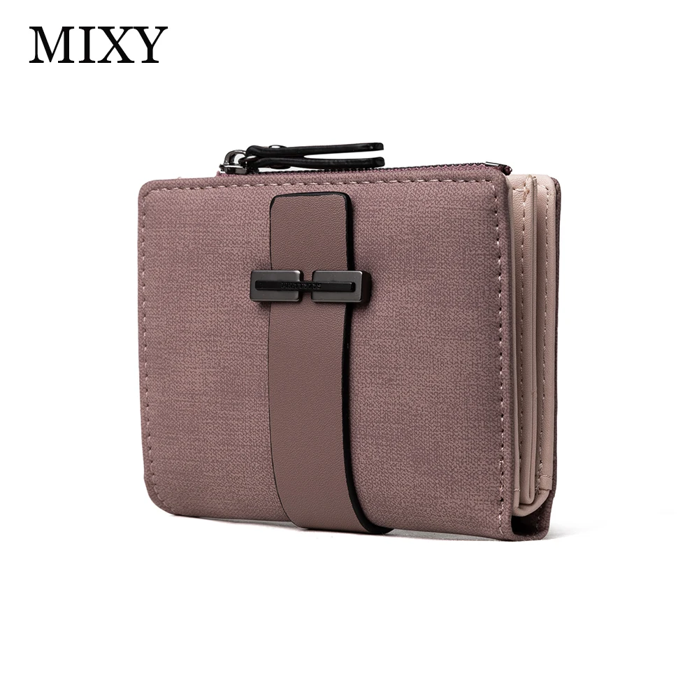 MIXY Wallet Fashion PU Women's Zipper Hasp Women Purses Solid Credit Card Holder Small For Ladies New | Багаж и сумки