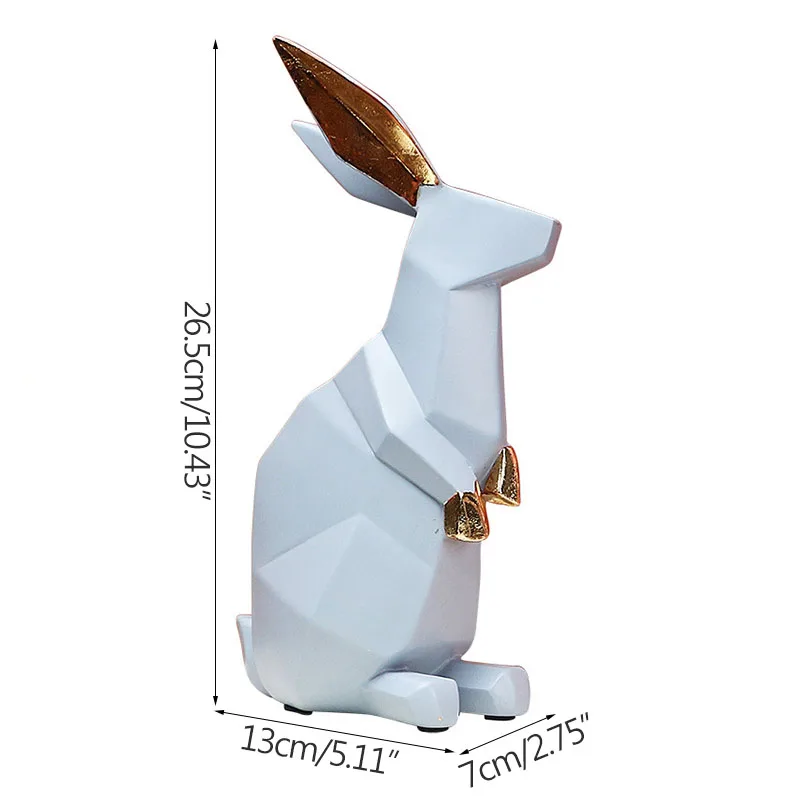 

Nordic Origami Rabbit Resin Figurines For Home Decoration Accessories Miniature Model Ornaments Kids Toys Living Room Display