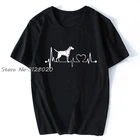 Далматинец собака сердцебиение рубашка с короткими рукавами хлопковая модная футболка смешные футболки повседневные футболки в стиле хип-хоп топы в уличном стиле