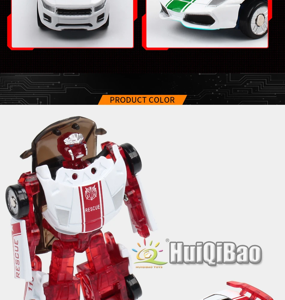HUIQIBAO игрушки 8 см мини металлическая трансформация машина деформация робот сплав экшн игрушки Фигурки Развивающие игрушки для детей