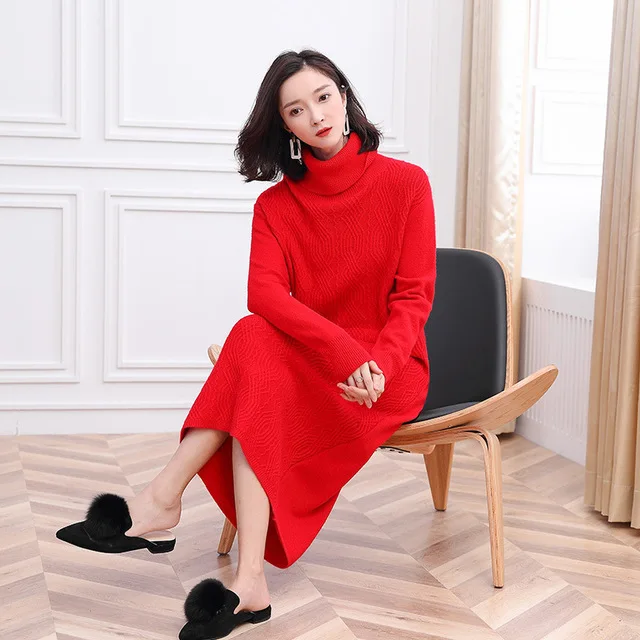 Женский вязаный свитер с длинным рукавом облегающее корейское вязаное платье