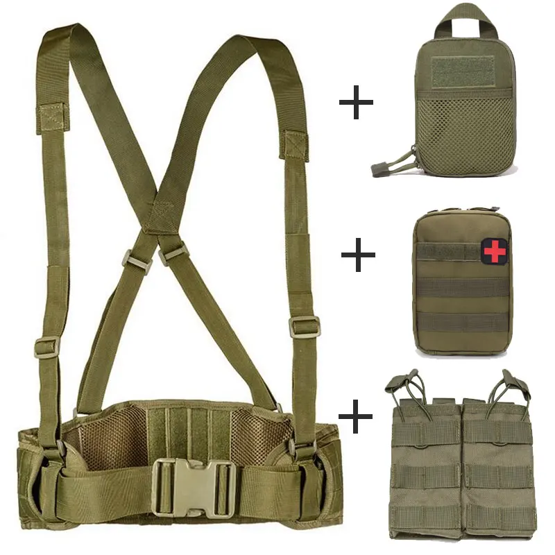 Army green 4 Тактический ремень Molle военный ремень 1000d нейлоновый ремень мужской охотничий удобный Боевой страйкбол Мягкий регулируемый ремень Pasek - Цвет: Army green 4