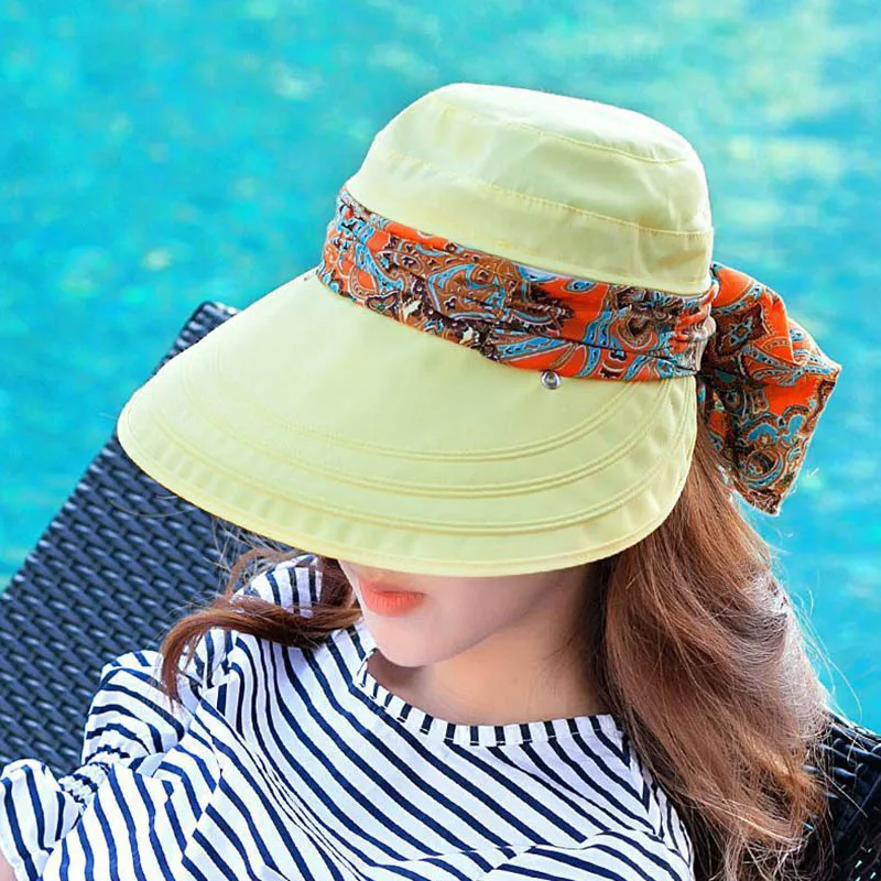 Модная Складная Солнцезащитная шляпа с пустой головкой женские летние козырьки