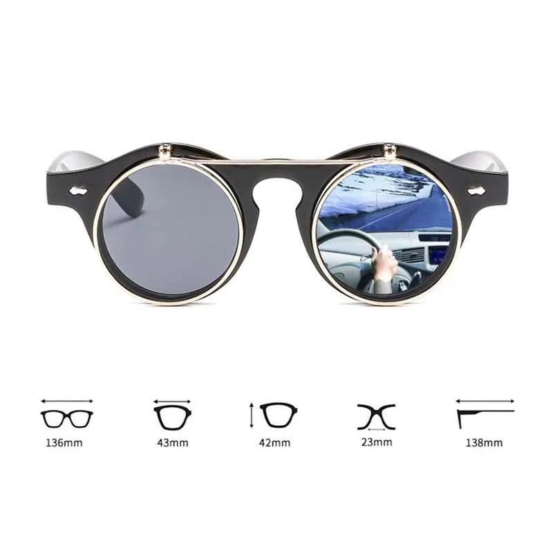 RBRARE круглые солнцезащитные очки в стиле панк для женщин/мужчин фирменный дизайн