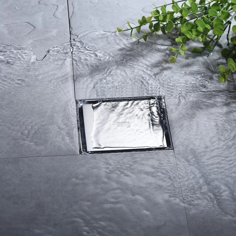 Латунный квадратный Слив для пола с автоматическим закрытием