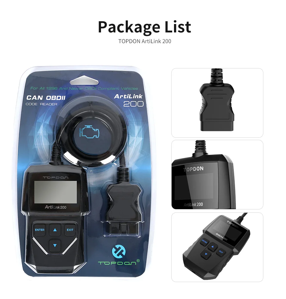 

TOPDON AL200 Full OBD2 Scanner OBDII Code Reader Car Diagnostic Tool OBD2 Automotive Scanner Engine Analyzer OBD2 Auto Scan Tool