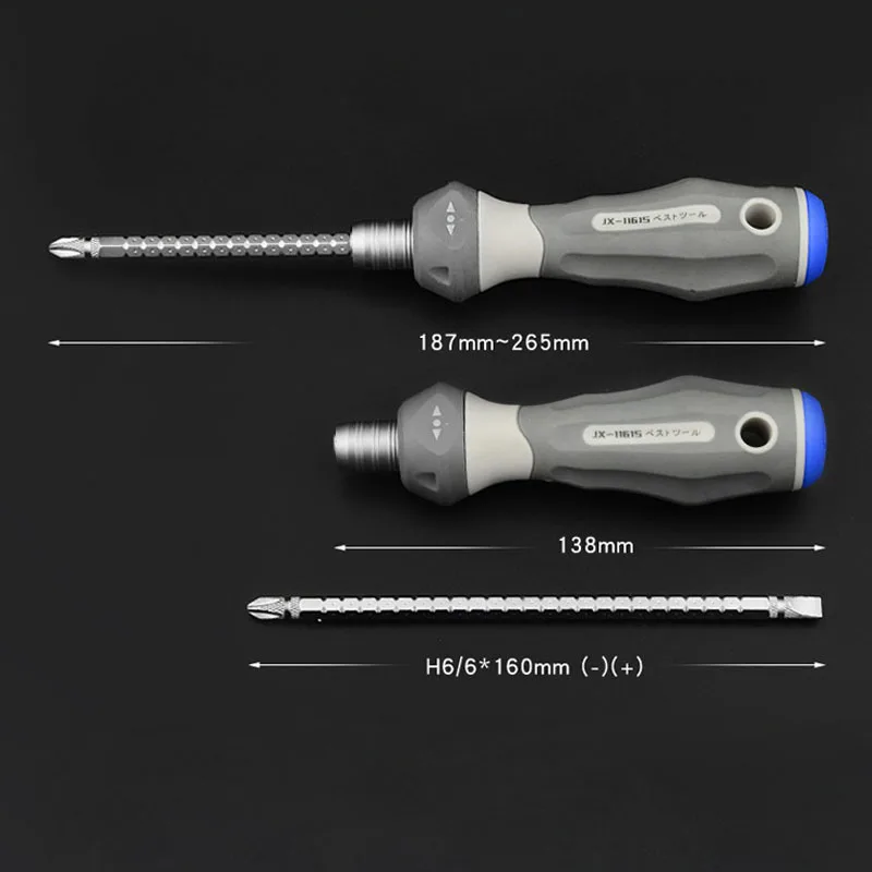JERXUN H6/6*160 мм двойного назначения настраиваемая отвертка крестообразная Phillips-Трещотка отвертки Магнитная отвертка CR-V отвертка