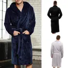 Халат-кимоно мужской, с длинным рукавом, плюшевый, зимний