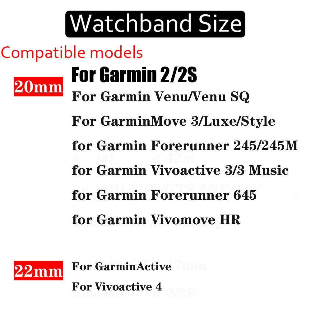 

Metal Strap for vivoactive 3 4 venu sq WatchBands Bracelets Stainless Steel for Garmin Forerunner 245/645 Venu Wristband belt