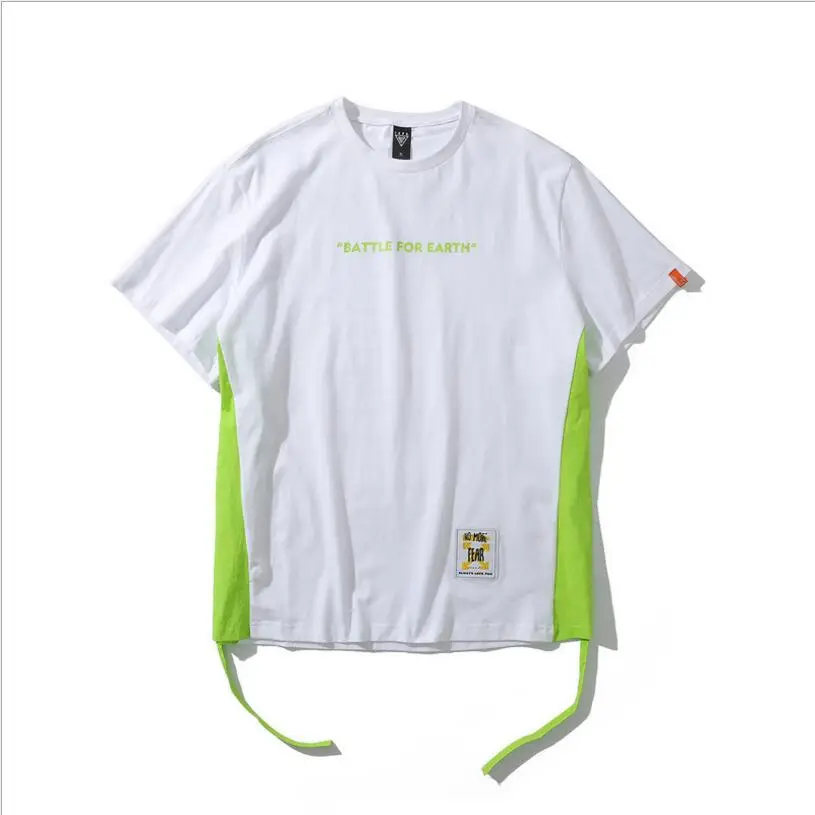 Мужская одежда суперсвободная Повседневная футболка контрастных цветов в стиле