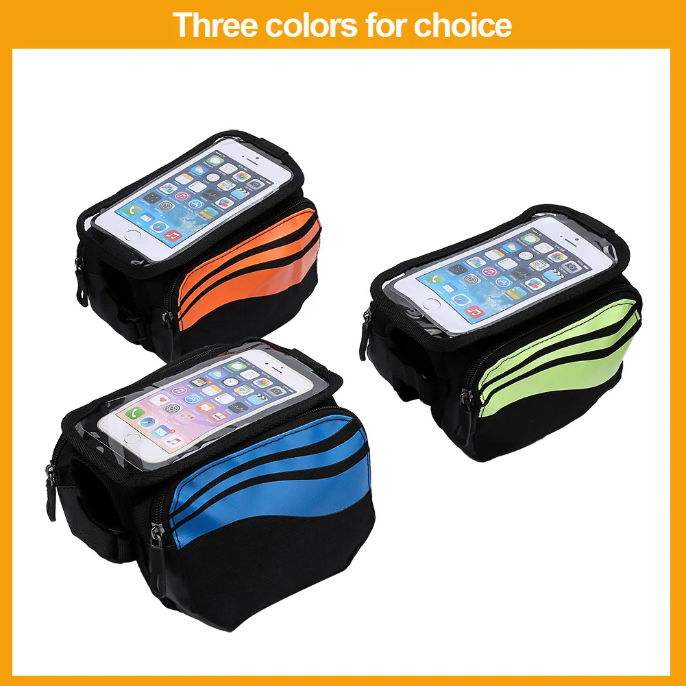 

3 Colors Waterproof Bicycle Frame Pannier Bike Front Head Top Tube Bag Cell Phone Accessories sensitive touch film material