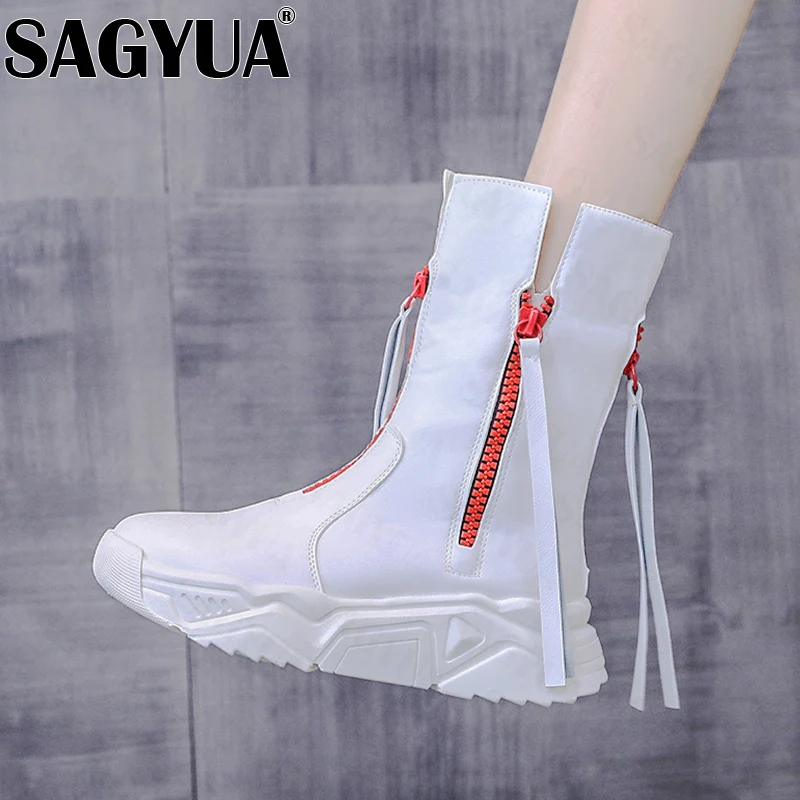 

Модные туфли Челси с бахромой на среднем каблуке, модель 2021 года, зимняя новая модель, женская обувь на молнии, на платформе, теплые готическ...