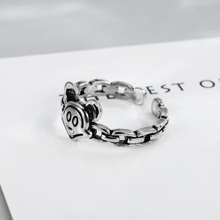 

Mickey Ring Double Layer Twist Rope Mickey High Polish Line Opening Ring for Women Men Wedding Rings Gift For Mom