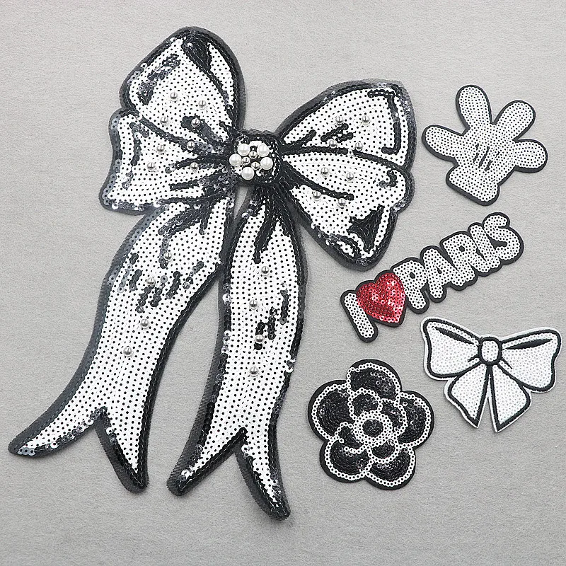 Высококачественный вышитый Железный цветочный галстук бабочка с рисунком из