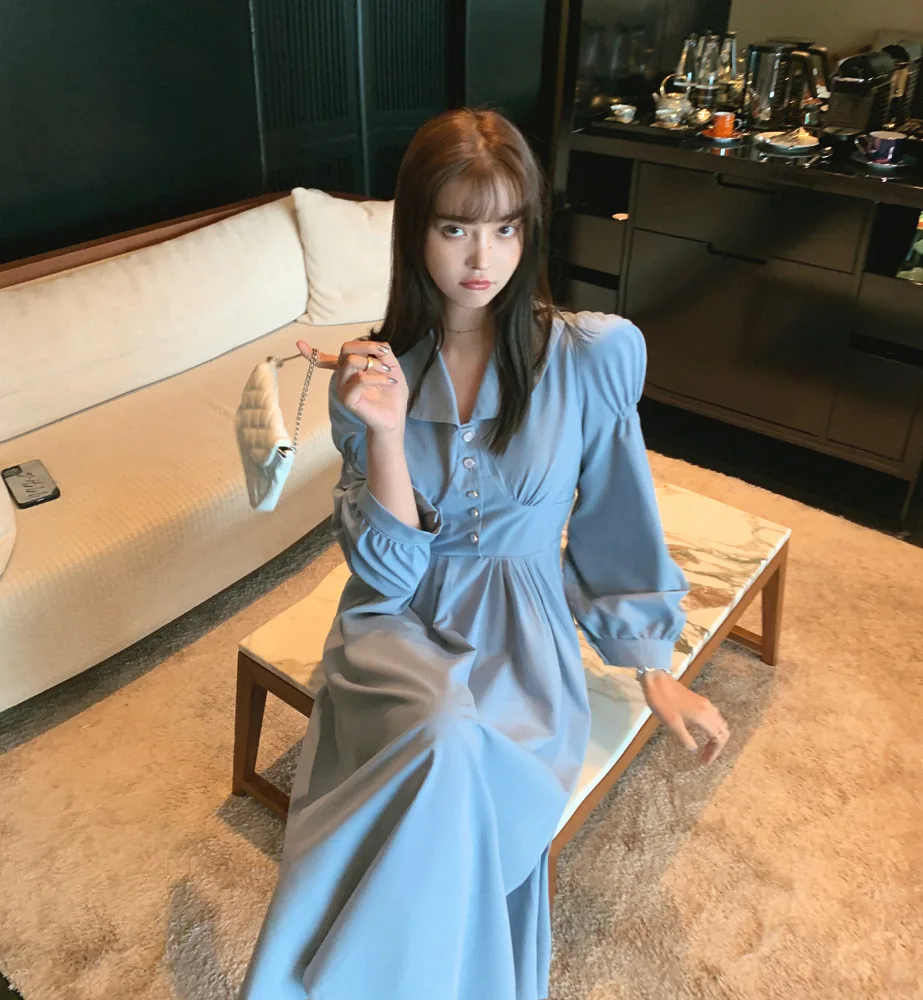 

JCHB 2021 High Quality Spring Autumn Woman Dress Vintage Elegant Dress Long Sleeve Dresses for Women Vestido De Mujer Pph3485