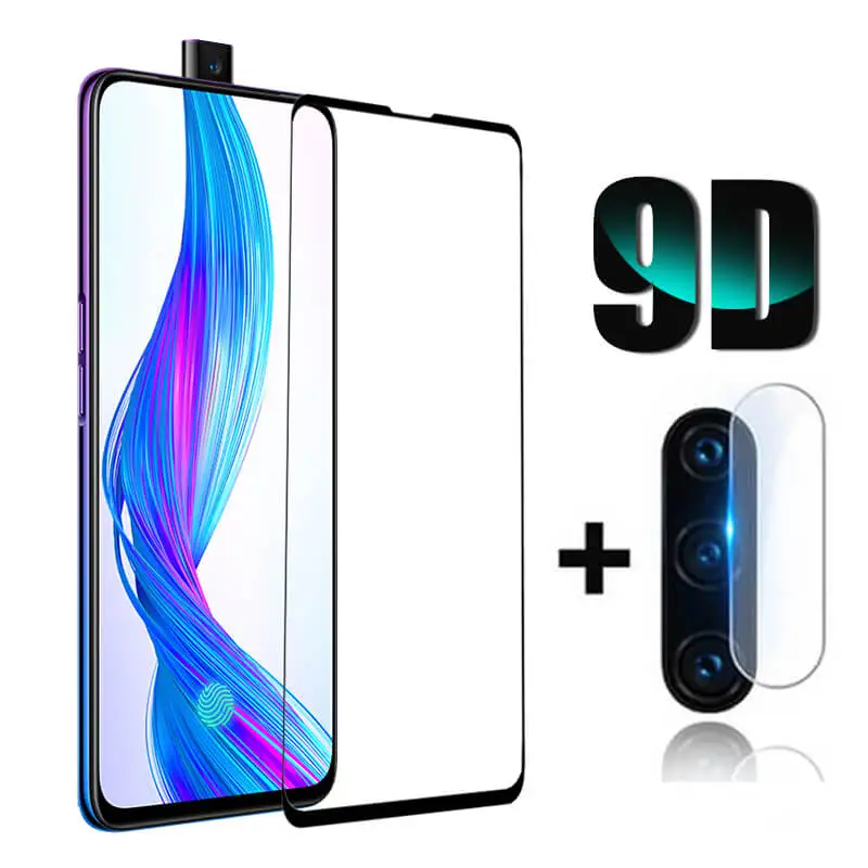 2 в 1 Защитное стекло для Huawei Honor 9X 10 Lite 10i полное покрытие Hawei Honer Light X9 задней