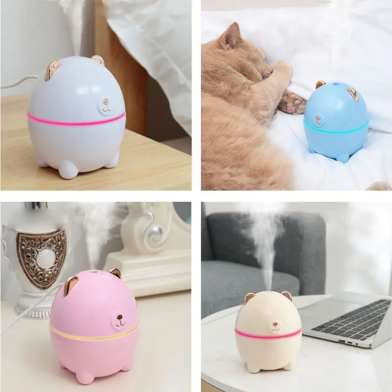 

220ML Cute Bear Pattern Air Humidifier Mist Maker USB Charging Aroma Essential Oil Diffuser Ultra Quiet Air Fresher