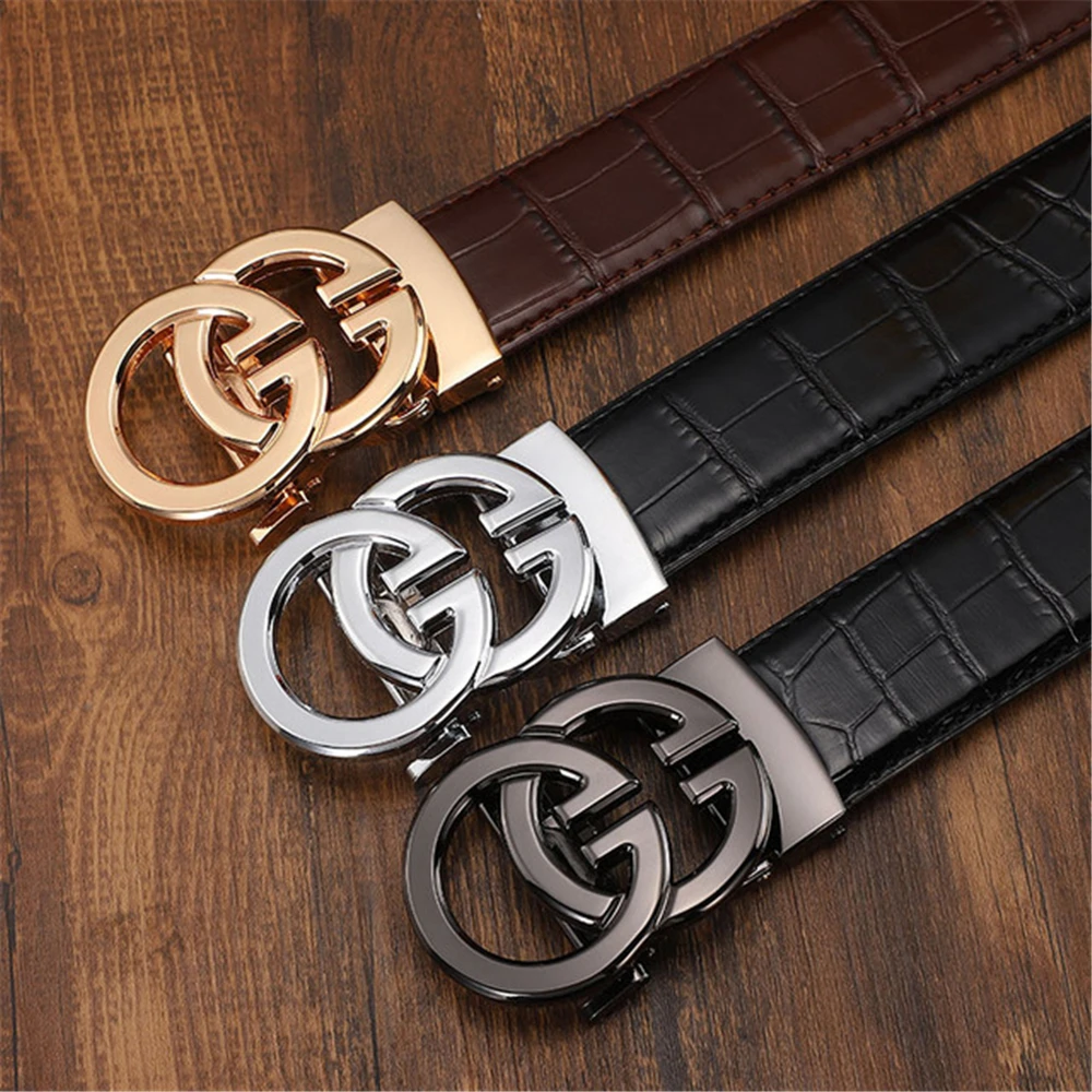 

2022 Famous Luxury High Quality G Letter Automatic Buckle Men Belt Designers Belts For Man Women Leather Jeans Casual Strap