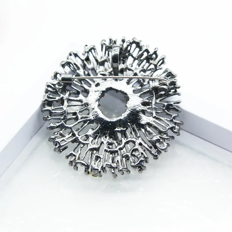 Винтажный сверкающий Многоцветный Кристалл ключ круглая брошь булавки для