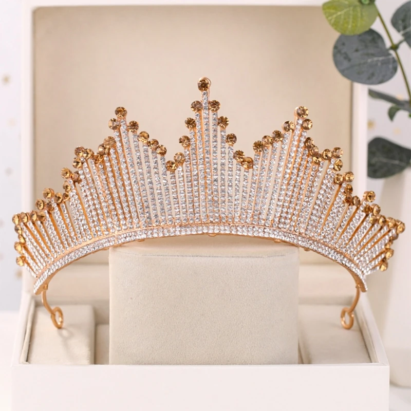 

Wedding Bridal Tiara Crown Handmade Faux Crystal Rhinestone Princess Headband Prom Party Baroque Queen Hair Accessories