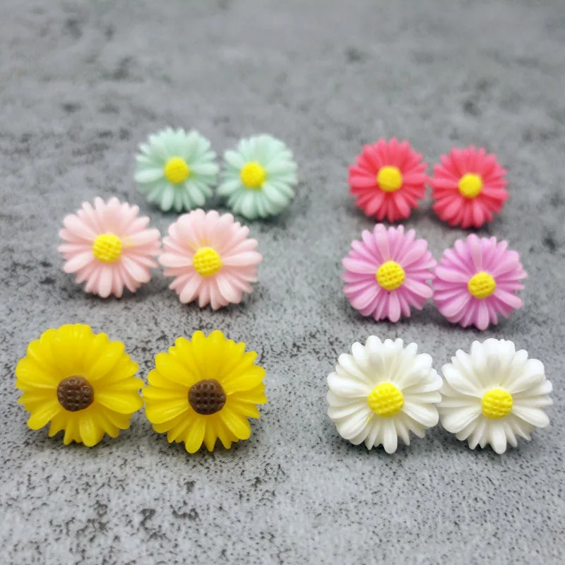 20pcs 9-27mm Resin Flower Flatback Cabochons Scrapbook Craft DIY Earring Hairpin Decoration Accessories for Women Jewelry Making | Украшения