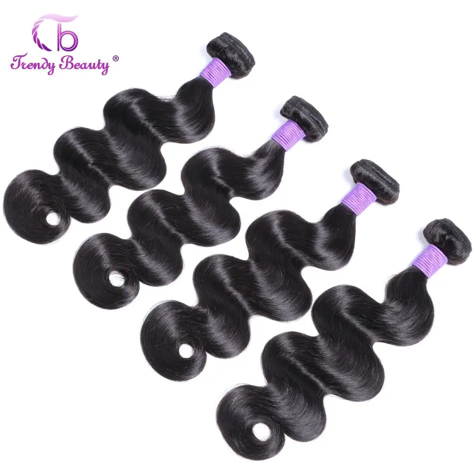 Бразильские волнистые волосы 3 пучка в общем человеческие для наращивания цвет 1B