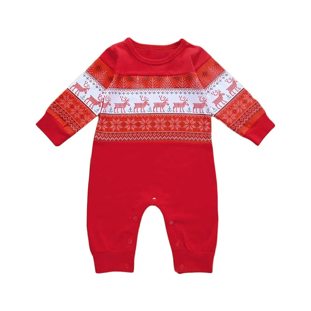

Christmas Rompers Autumn Newborn Baby Boy Girl Long Sleeve Deer Print Jumpsuit One Pieces Xmas Clothes 0-24M