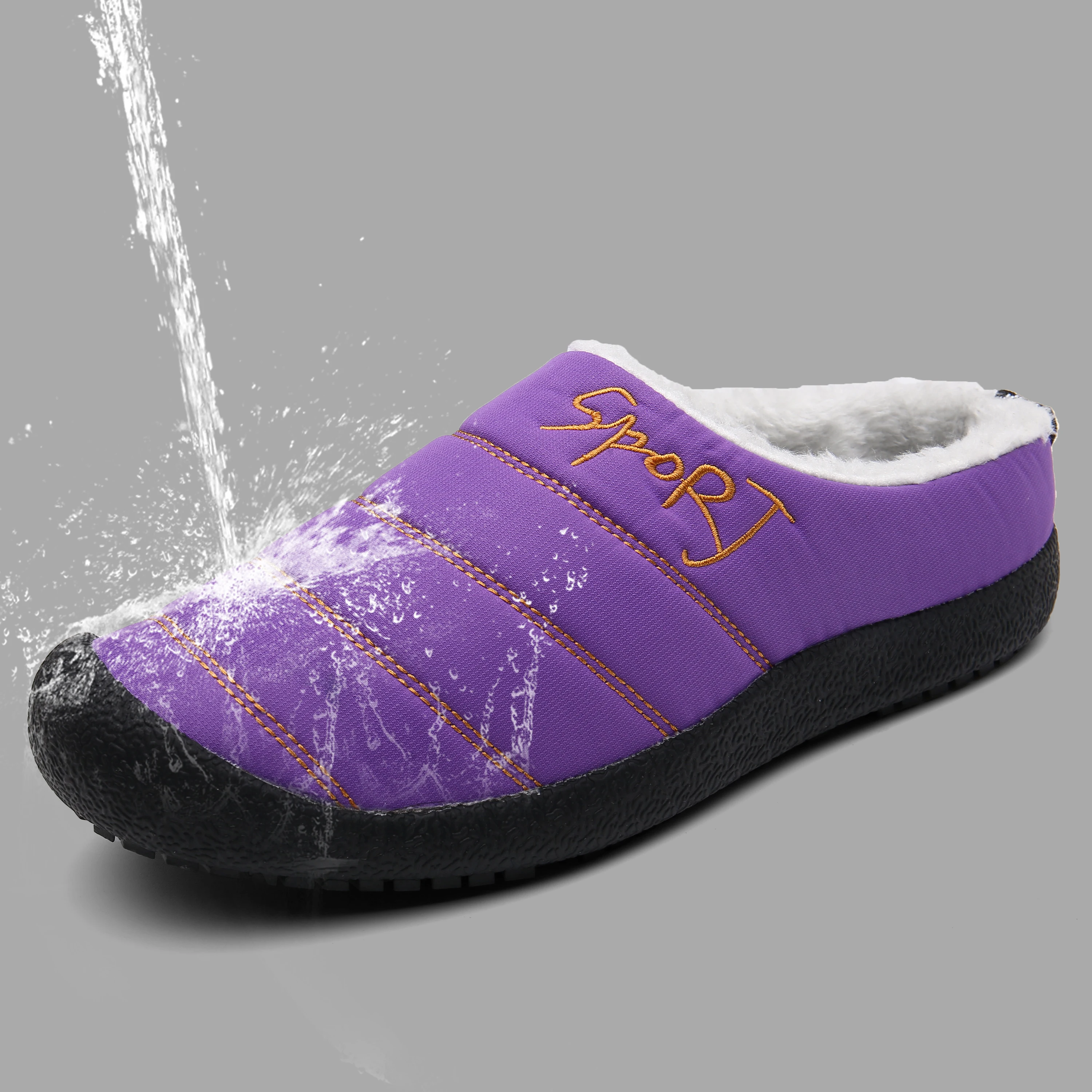 

Waterproof Half-Drag Cotton Shoes Men And Women British Style Trendy Boots Plus Size 48 Couple Casual Zapat Non-Slip Chaussures