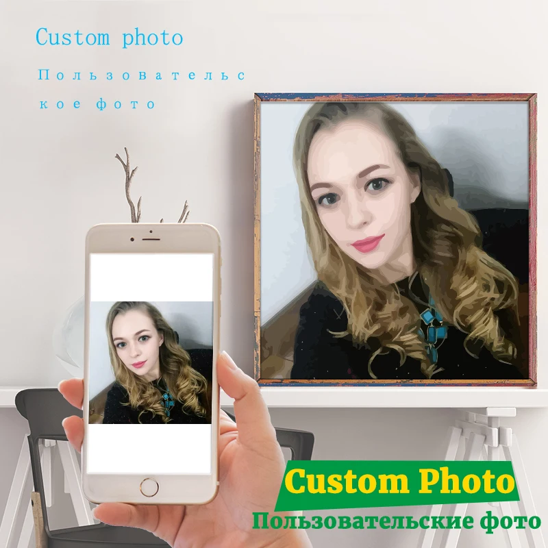 Personality Photo Customized Children Pets Art Picture Painting By Numbers Pictures Drawing Canvas Coloring Number | Дом и сад