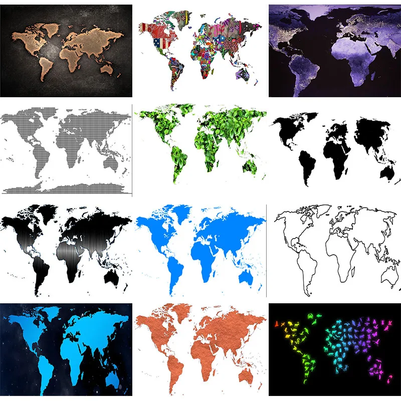 

Full Square Diamond Painting World Map 5D DIY Diamond Embroidery Landscape Mosaic Needlework Picture Of Rhinestone Home Decor