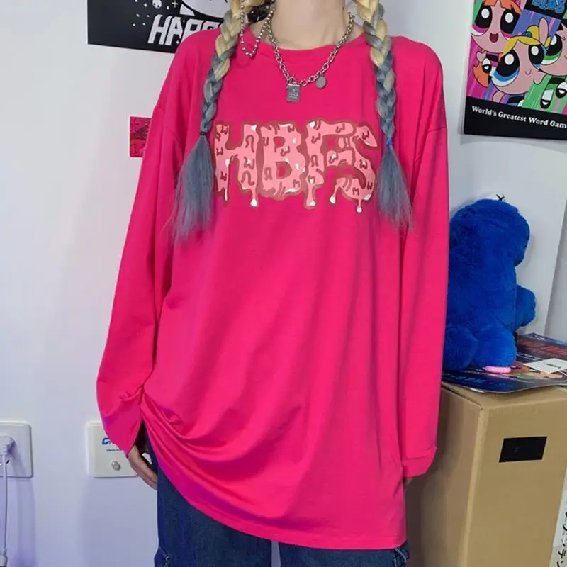 

Style T Shirt Women Autumn 2020 Fashion Harajuku Printed Tshirt Loose Casual Plus Size Streetwear Woman Tshirts Y2K 2021